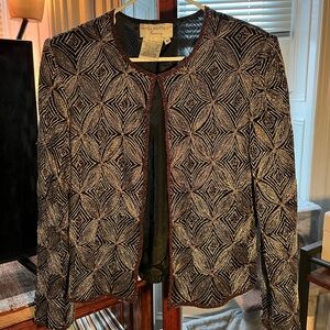 vintage 100% silk embellished blazer